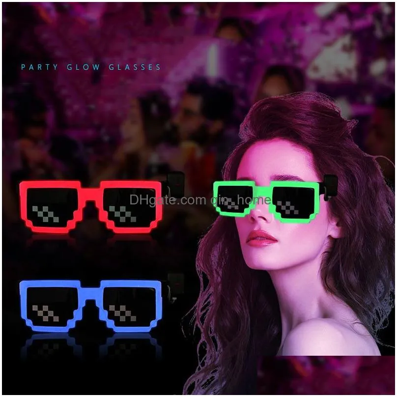 wireless led light up glasses led pixel sunglasses party favors glow in the dark neon glasses for rave party halloween