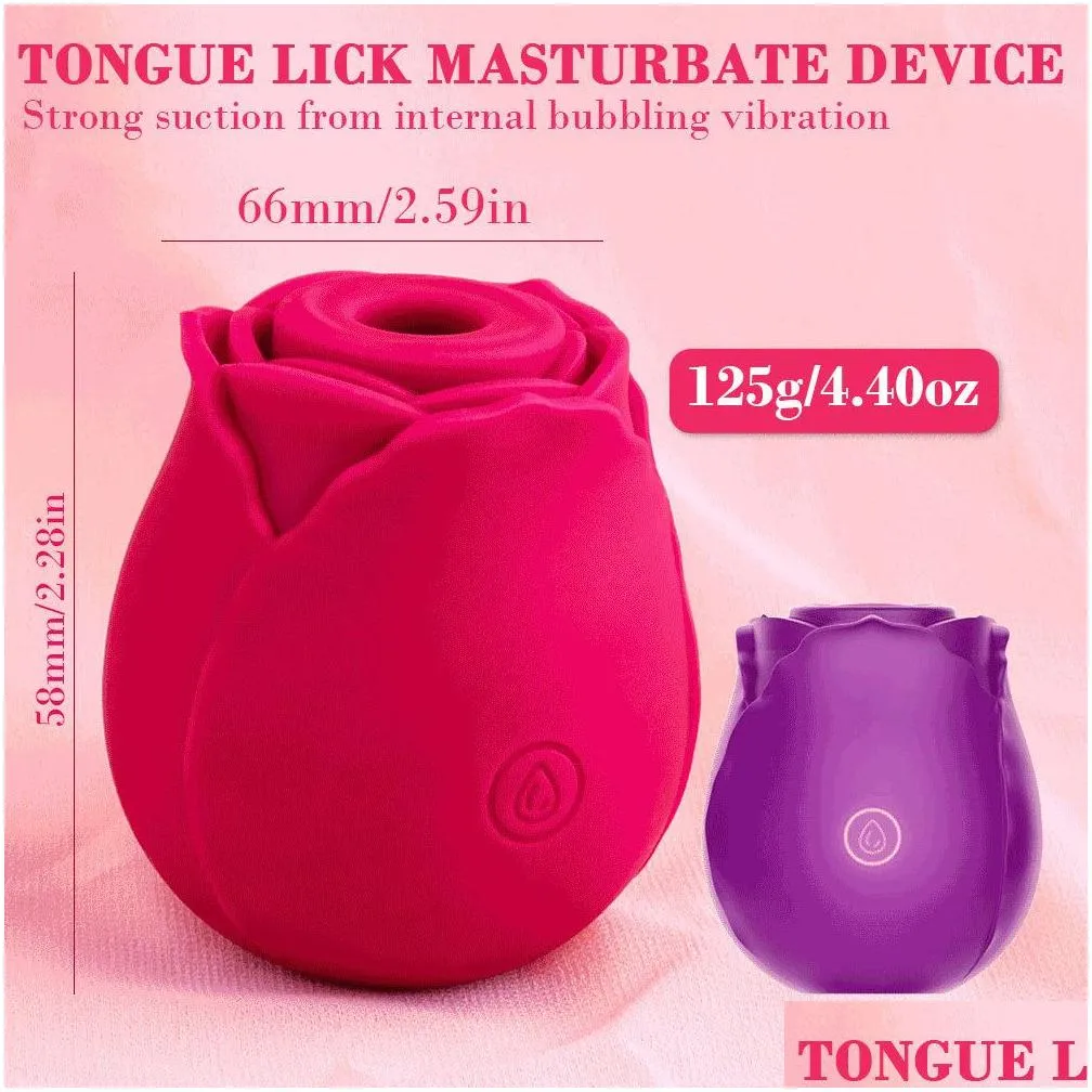 Other Health & Beauty Items Rose Shape Vibrators Erotic Nipple Sucker Oral Clitoris Stimation Powerf Toys For Drop Delivery Health Bea Dhmsu