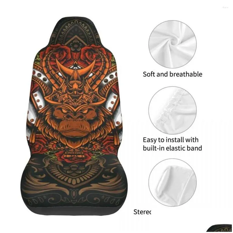 car seat covers gorilla samurai with vintage rose flower cover custom printing universal front protector accessories cushion set