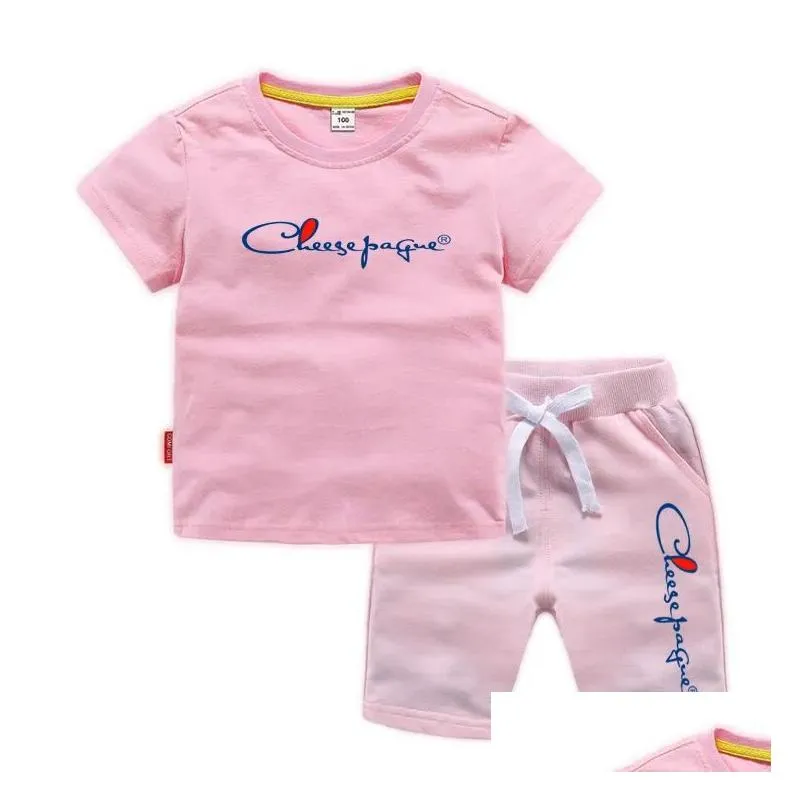 Clothing Sets New Fashion Children Baby Summer Clothes Sets Boys T-Shirt Tops Dstring Shorts Casual Sportwear Outfits Drop Delivery Ba Otnpk