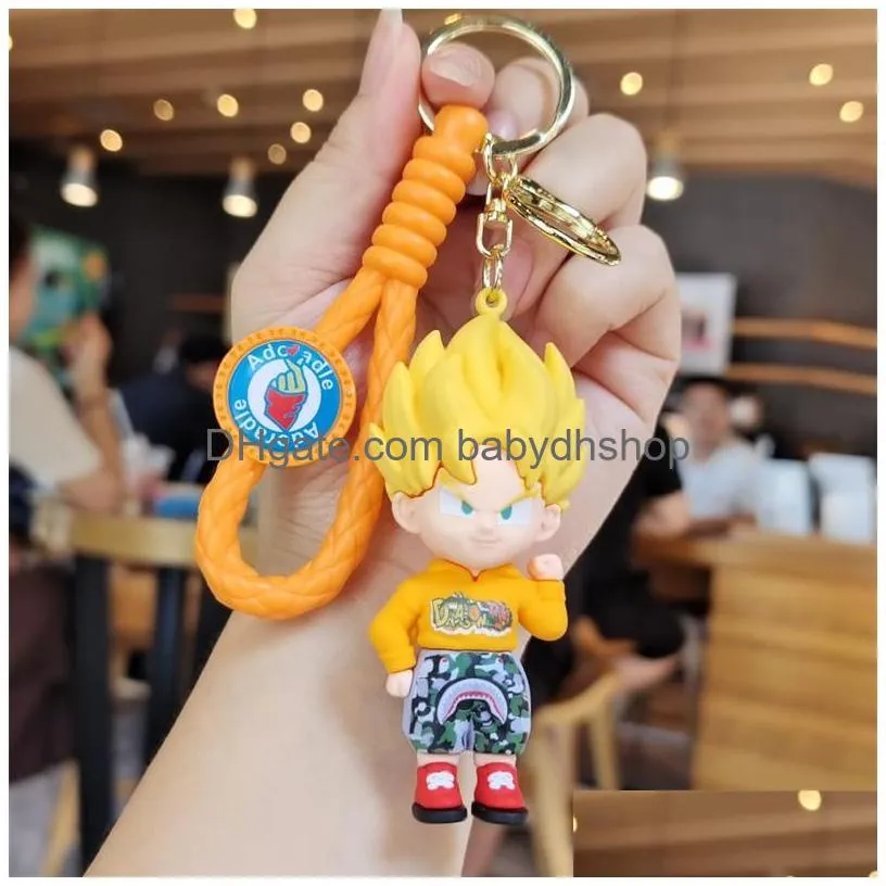 creative and personalized cartoon keychain cute doll car keychain circle girl bag accessories pendant couple small gift