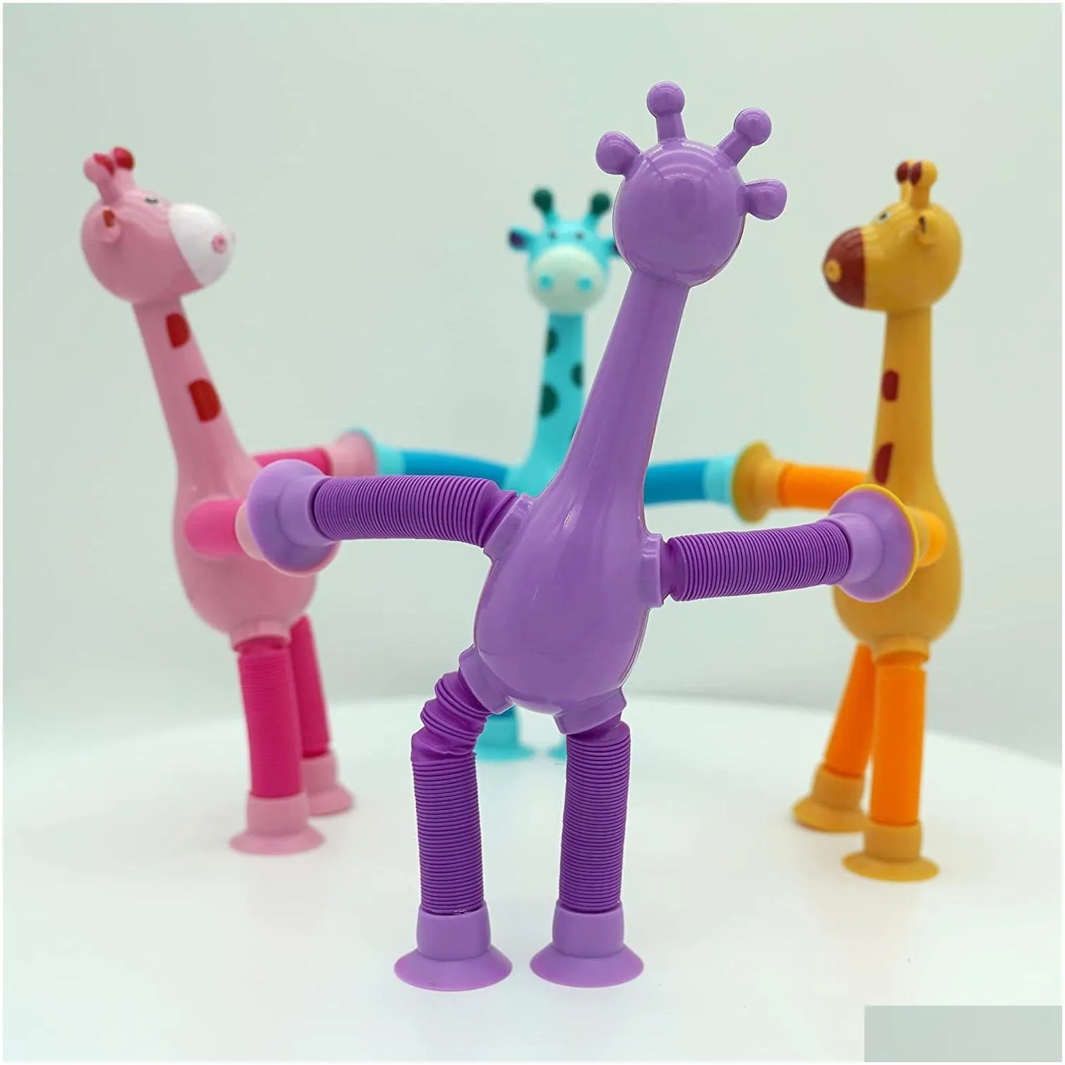 Decompression Toy Giraffe  Tubes Toys Telescopic Suction Cup Robot Toy Shape Changing Tube Fidget Sensory Puzzle Decompression For Dhz7M