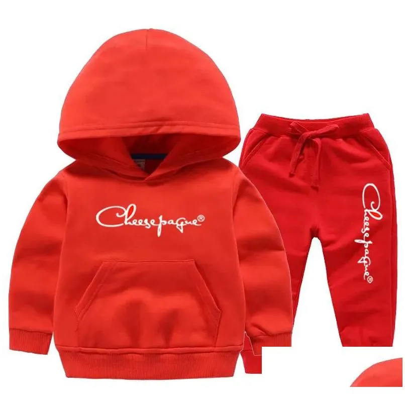 Clothing Sets New Fashion Children Clothing Sets Baby Boys Girls Brand Print Hoodies Casual Style Loose Sweatpants Spring Tops Childre Otnib