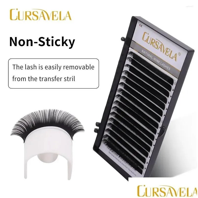 false eyelashes cursavela faux mink extension j curl silk fiber individual professionals classic natural lashes soft russian