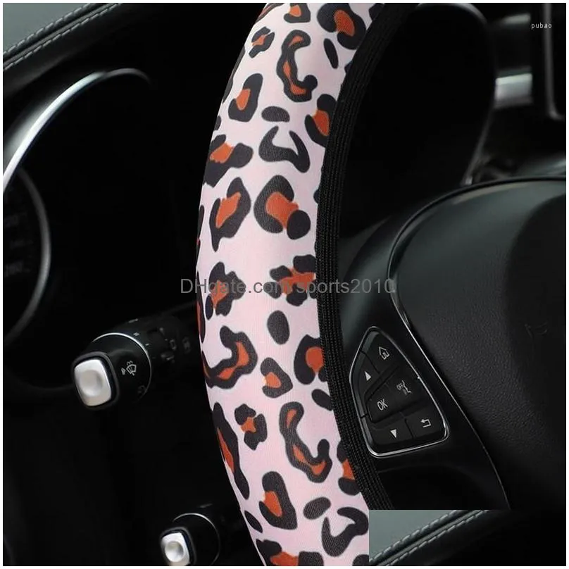 Steering Wheel Covers Steering Wheel Ers Car Er Leopard Cheetah Seamless Protector Animal Skin Drop Delivery Automobiles Motorcycles I Dh8Ff