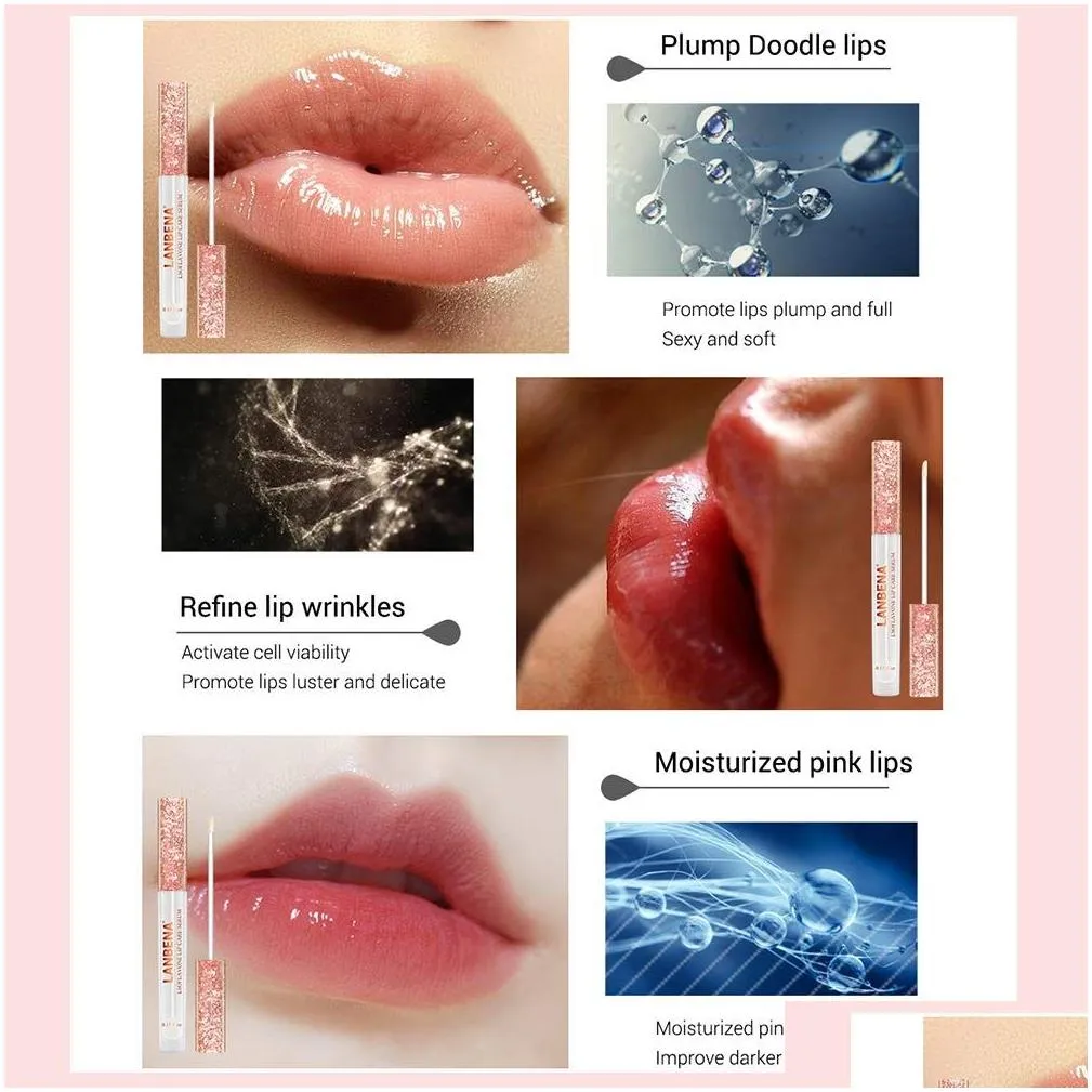 Other Health & Beauty Items Lanbena Lip Care Serum Plumper Repairing Reduce Fine Lines Increase Moisturizing Lips Elasticity Isoflavon Dhom7