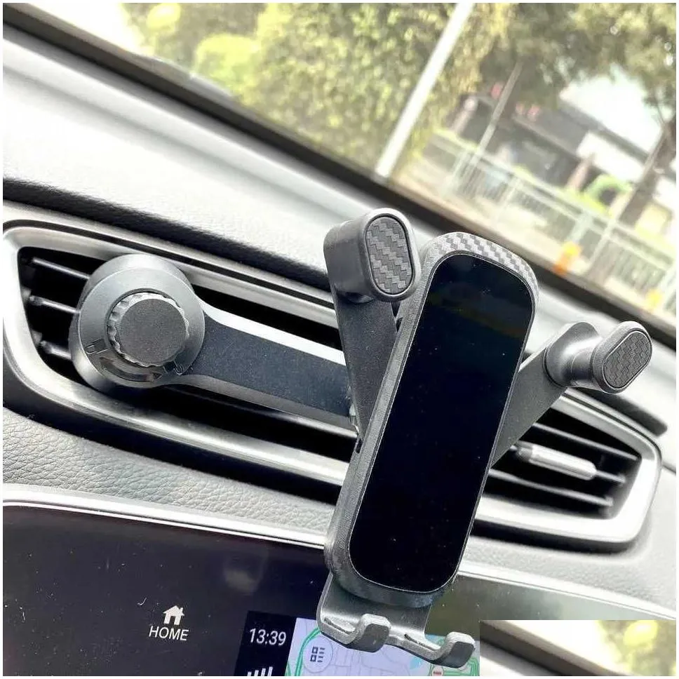 Car Holder Phone In Air Vent Hook Support Gps Stand 360 Degree Portable Mobile Drop Delivery Dhl6E