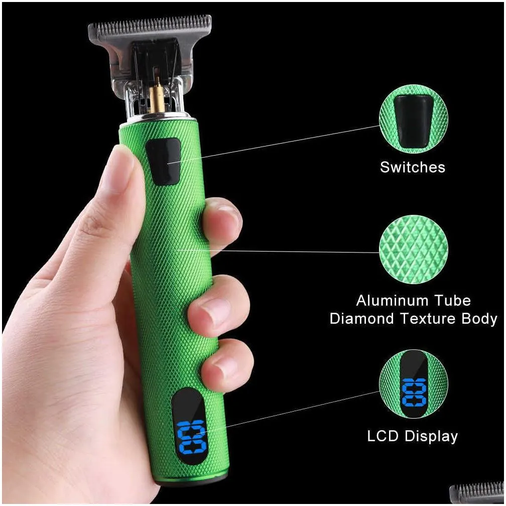 Hair Trimmer T9 Electric Clipper For Men Cut Rechargeable Shaver Beard Barber Cutting Hine Drop Delivery Dhtqu