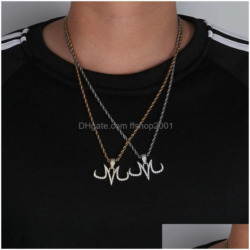  custom 18k gold plated iced out majin pendant necklace mens white finish chains hip hop jewelry4292612