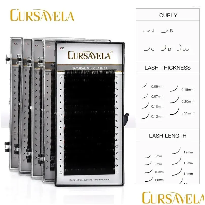 false eyelashes cursavela faux mink extension j curl silk fiber individual professionals classic natural lashes soft russian