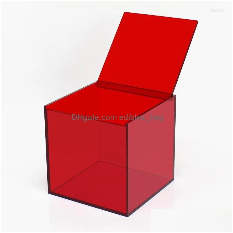 storage boxes desktop home decoration box cosmetics lipstick office acrylic cover small dust transparent