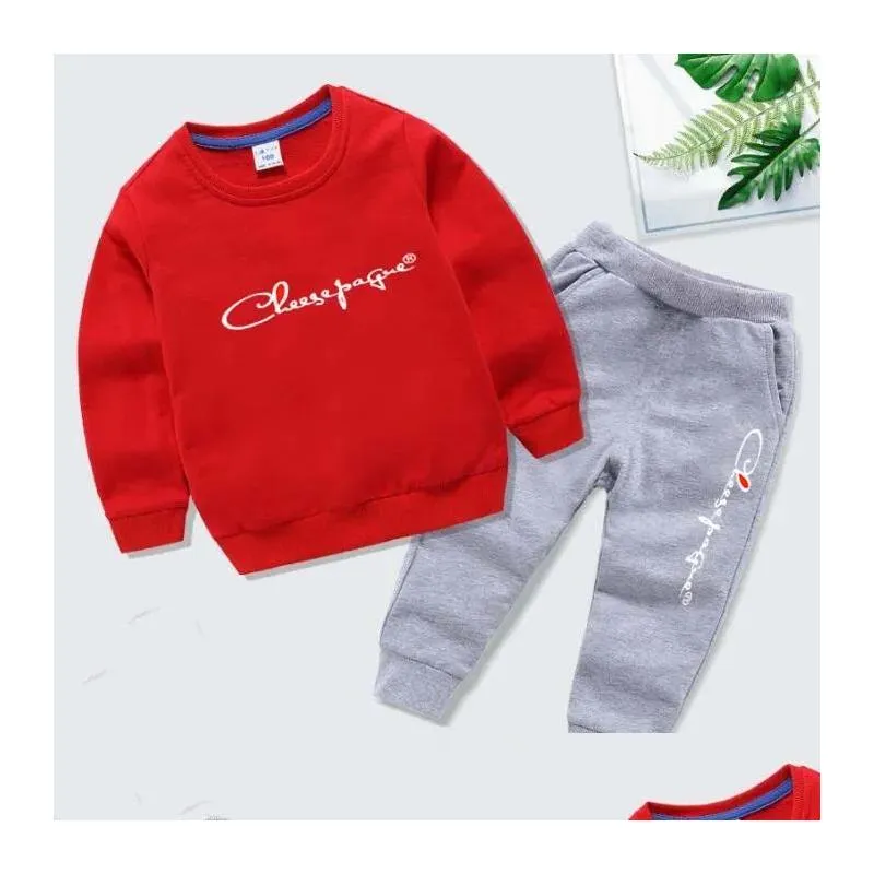 Clothing Sets New Fashion Children Clothes Sets Autumn Winter Long Sleeve Pant 2Pcs Outfit Clothing For Boys Drop Delivery Baby, Kids Ot5Nb