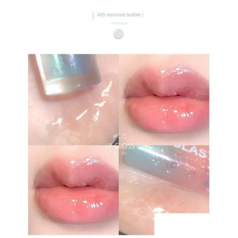 Lip Gloss Mirror Water Lip Gloss Glaze Transparent Glass Oil Waterproof Lasting Liquid Lipstick Lipgloss Lips Cosmetics In Bk Drop Del Dhnnv