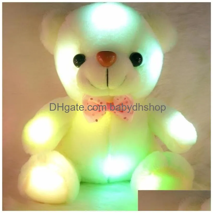 plush doll led colorful flash light bear animals stuffed toys size 20cm - 22cm bears gift for children christmas gifts valentines day stuffeds plushs