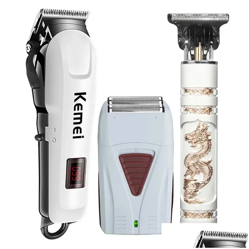 Hair Trimmer Clipper Electric Shaver Men S Trimmer 3 Piece Set Professional Hair Clippers Usb Chargingclipper 220707 Drop Delivery Hai Dhuqa