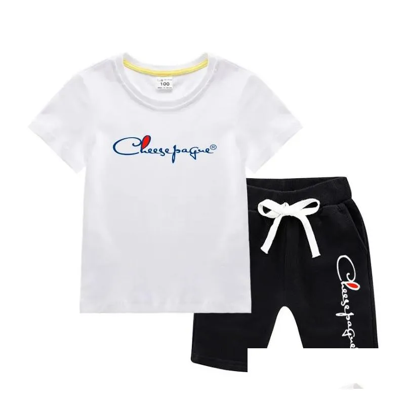 Clothing Sets New Fashion Children Baby Summer Clothes Sets Boys T-Shirt Tops Dstring Shorts Casual Sportwear Outfits Drop Delivery Ba Otnpk