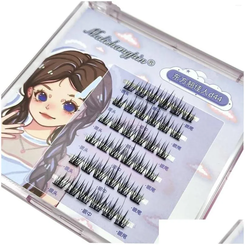 False Eyelashes Adiya Diy Cluster Lashes Extensions Ship Segmented Natural C Curl Individual Mink Makeup Tool At Home Drop Delivery Dh9Bo