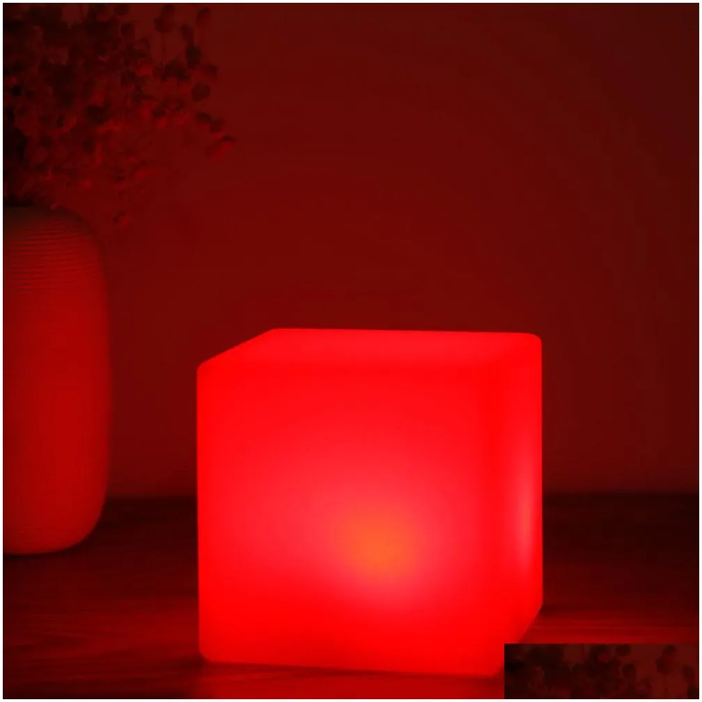 lightme night light multiple colors indoor lighting decor lights usb rechargeable led cube shape night light with remote control