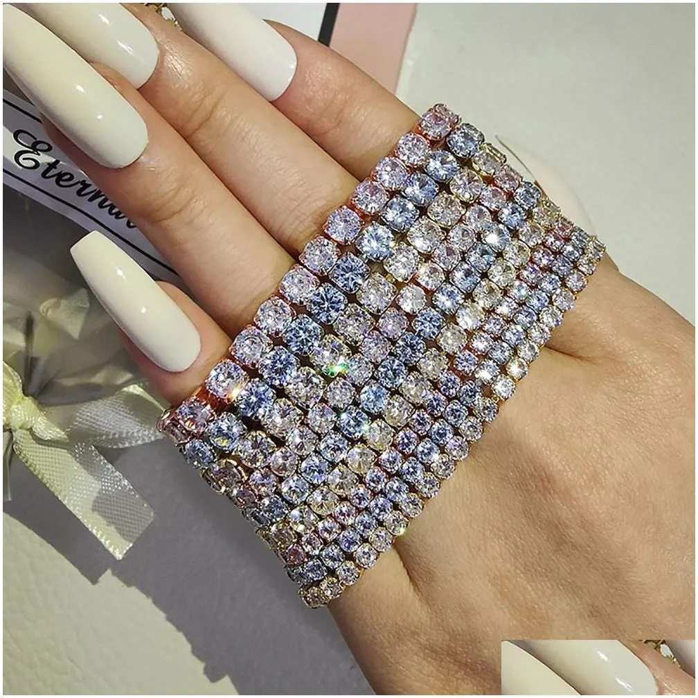 Tennis Luxurys Designers Tennis Bracelet Women Charm Trend Fashion Studded With Diamonds Bracelets Boutique Gift Jewelry 19Cm Drop De Dh8Dp