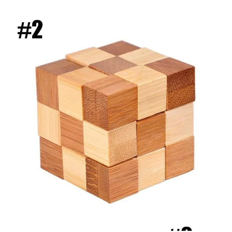Party Favor 20Pcs Party Favor 3D Wooden Puzzles Kongming Lock Iq Test Toy For Teens/Adts Kong Ming Locks 4.5X4.5Cm Wood Interlocking B Dhjpv