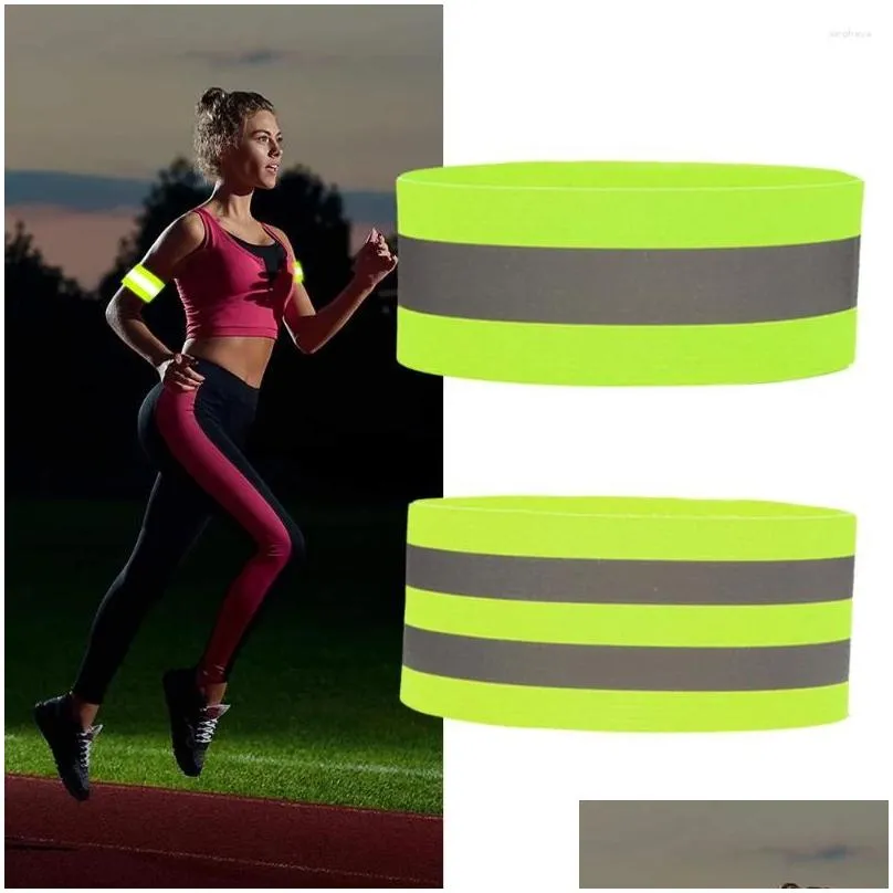 knee pads reflective bands adjustable bracelet strap high visibility safety straps for night walking cycling running