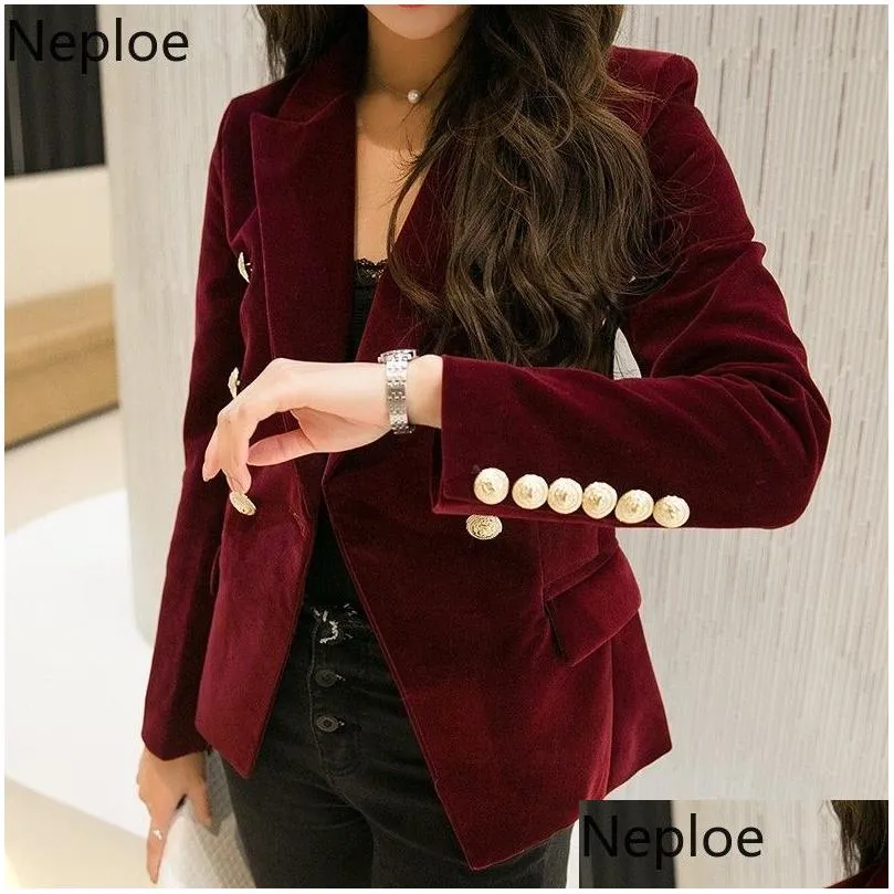 Women`S Jackets Women Veet Blazer Slim Long Sleeve Ladies Blazers Office Lady Ol Formal Work Botton Jacket 48625 210422 Drop Delivery Dhndt