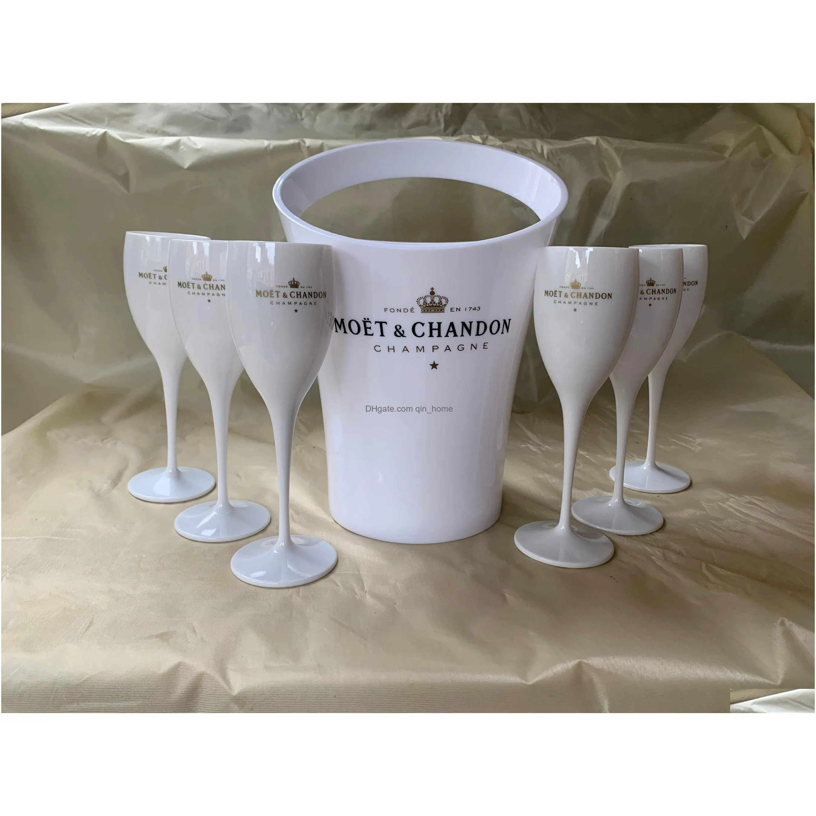 6 cups 1 bucket ice bucket and wine glass 3000ml acrylic goblets champagne glasses wedding wine bar party wine bottle cooler