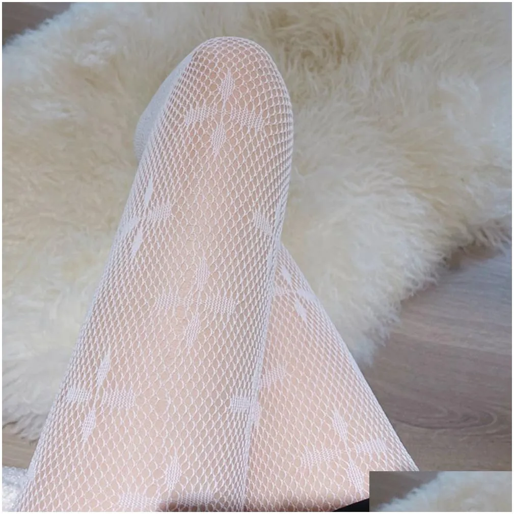 Other Home Textile Textile Designer Tights G Letters Women Y Long Stockings Mesh Stocking Ladies Wedding Party Pantyhose Girlfriend Bi Dh5V3