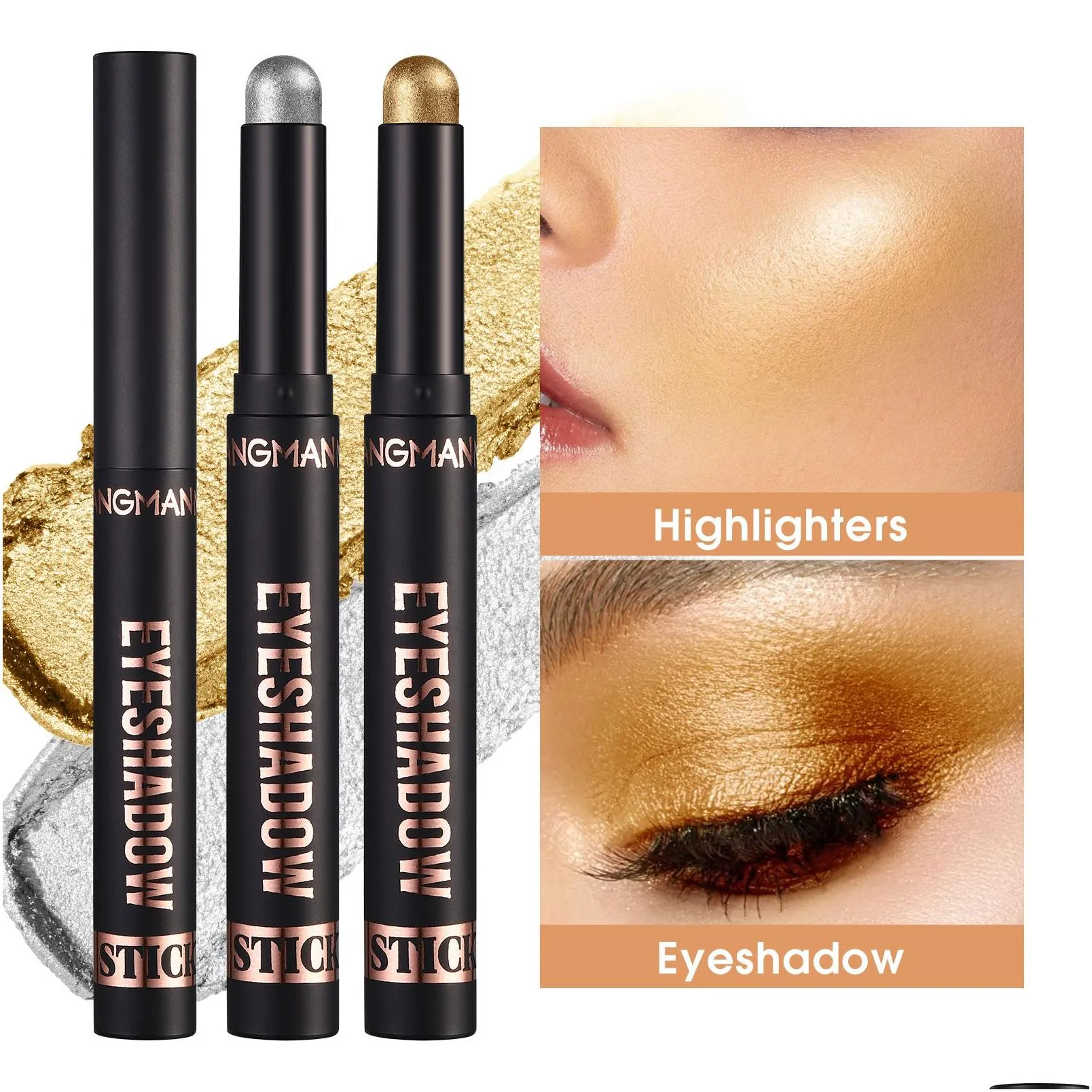 Eye Shadow Cream Eyeshadow Stick Highlighter Makeup Long-Lasting Waterproof Crease-Proof Blendable Eye Shadow Applicator Sticks Pen Ey Dhzqy