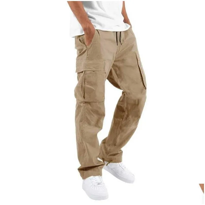 Men`S Shorts Summer New Mens Overalls Dstring Mti Pocket Casual Drop Delivery Apparel Men`S Clothing Dhcli