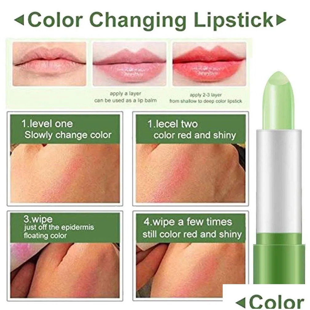Lip Balm Aloe Vera Lip Balm Long Lasting Nutritious Green Lipstick Lips Moisturizer Magic Temperature Color Change Lipp Makeup Drop De Dhp1I