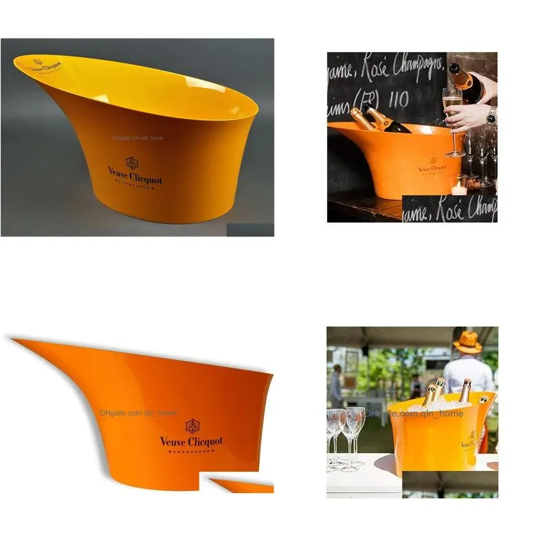 champagne ice bucket large magnum cooler acrylic rare orange