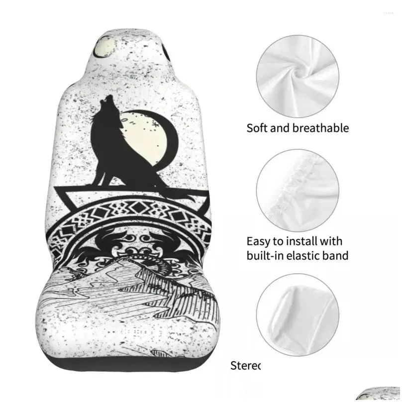 car seat covers wolf moon cover custom printing universal front protector accessories cushion set