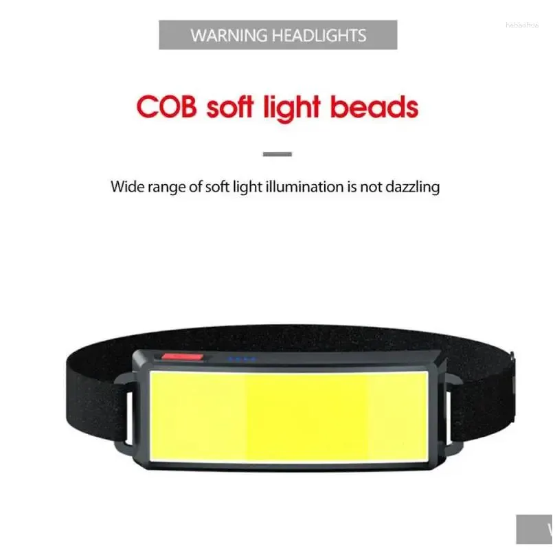 headlamps 1/2pcs lighting light headlamp portable mini cob led headlight with built-in battery usb rechargeable head lamp