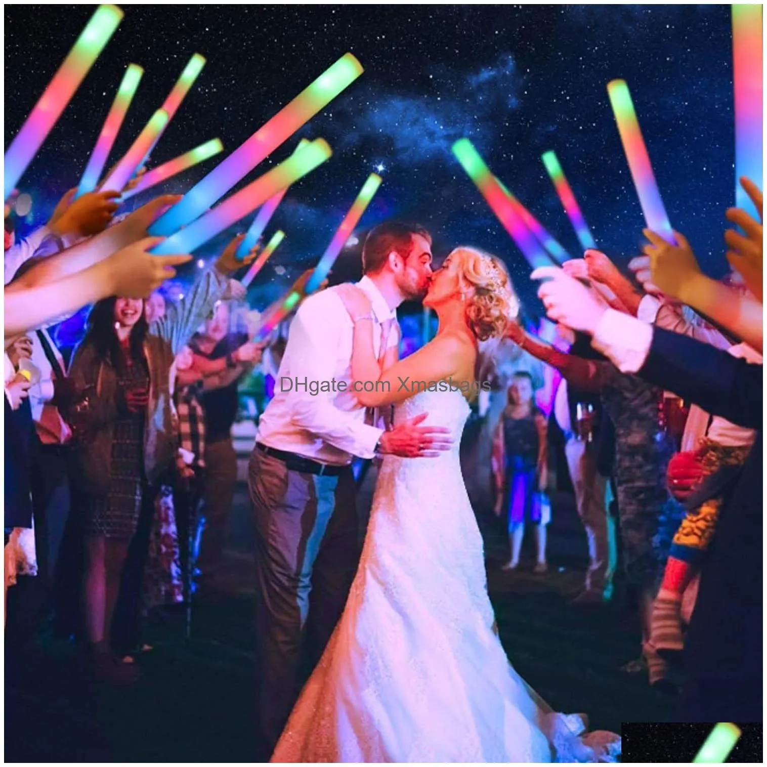 other event party supplies led glow sticks foam customized personalized flashing light up batons wands in the dark wedding 230421