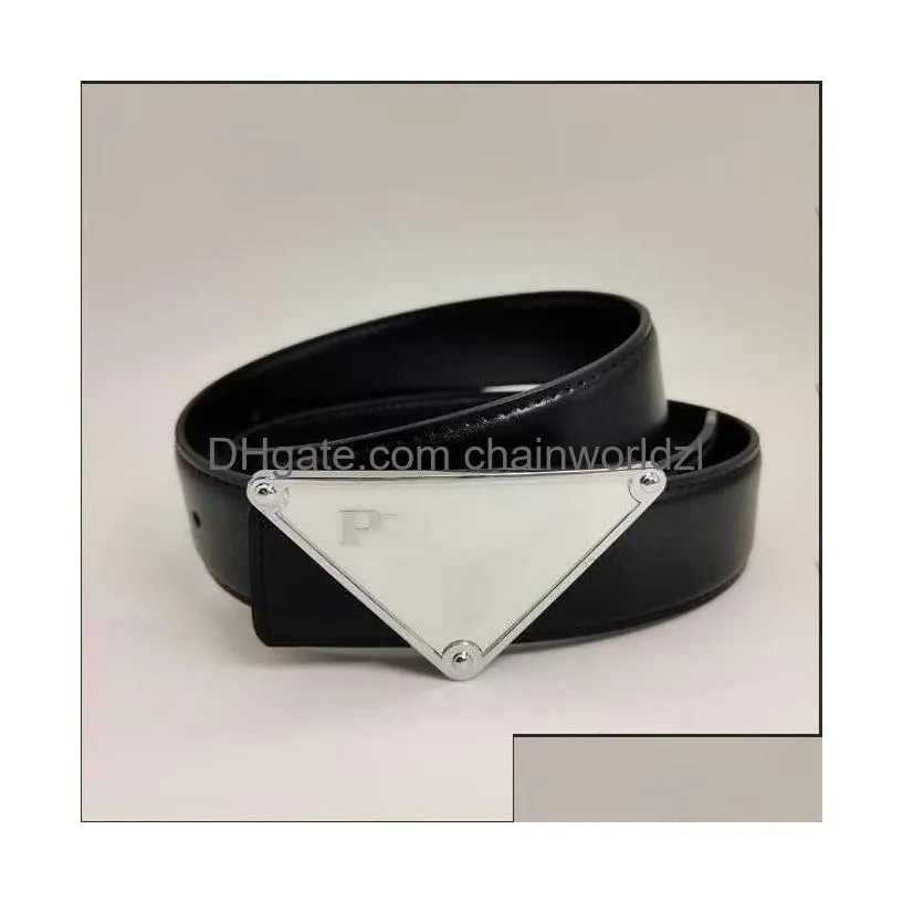 fashion classic belts for men women designer pr belt chastity silver mens black smooth gold buckle leather width 3.6cm with box