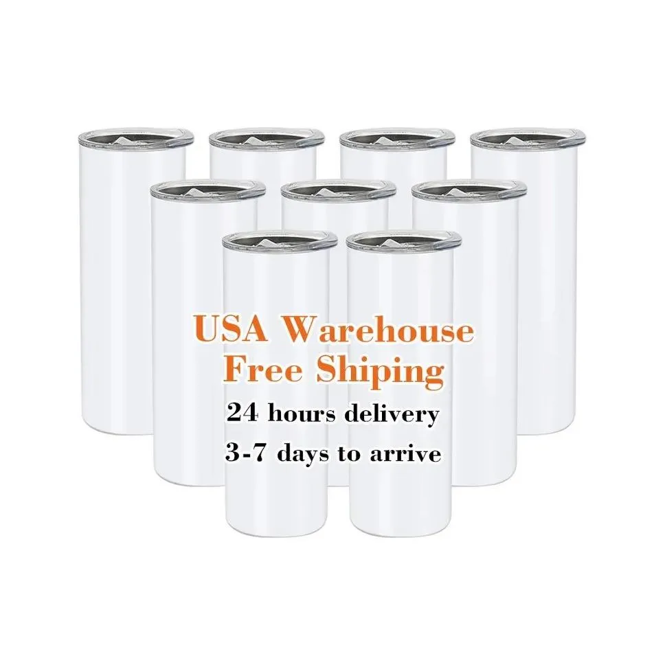 ready to ship 20oz stainless steel tumbler with lid straw double walled beer mug insulated water bottle outdoor camping cups us/ca local warehouse fast