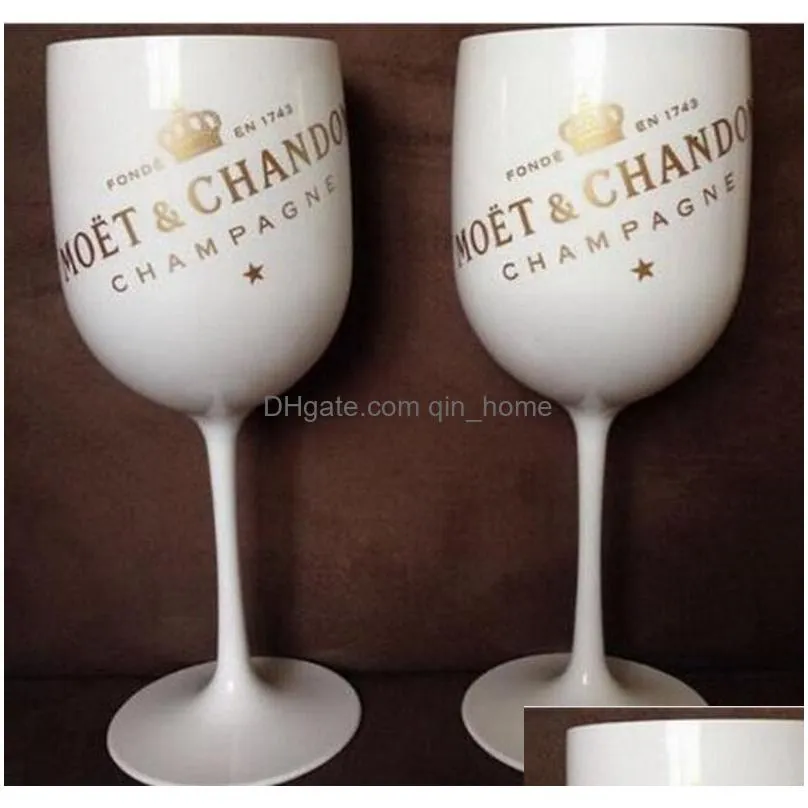 2pcs plastic wine party white champagne glass moet wine moet glass