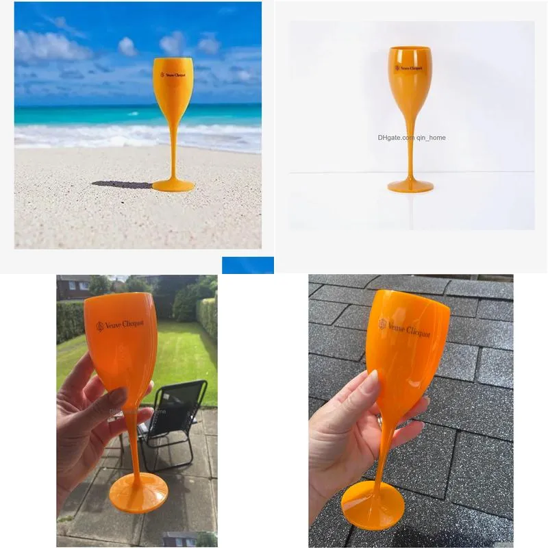 wine party veuve champagne coupes glass vcp flutes acrylic goblet trendy plastic cups summer christmas present