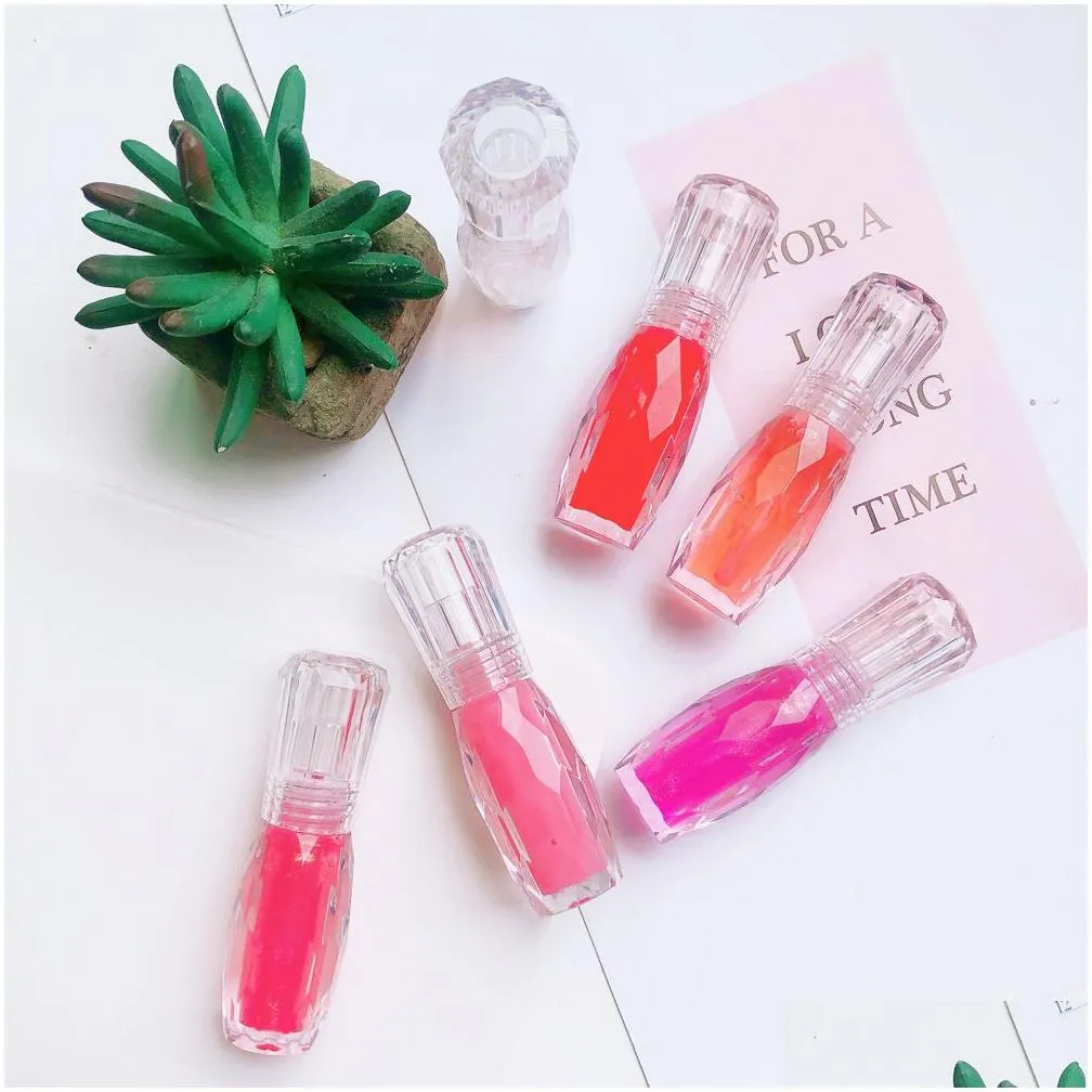 Lip Gloss Haidaiyan Natural Mint Lip Plumper 3D Volume Big Mouth Gloss Moisturizing Hydrating Crystal Jelly Color Toot Lips Makeup Dro Dhlhu