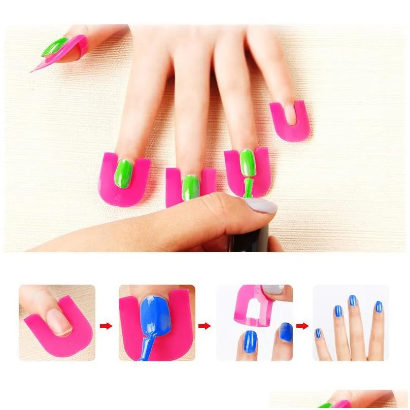 Other Items 26Pcs/Set U-Shape Nail Form Reusable Gel Nails Polish Varnish Protector Curve Natural Fingernails Spill-Proof Finger Er Ar Dhd0G