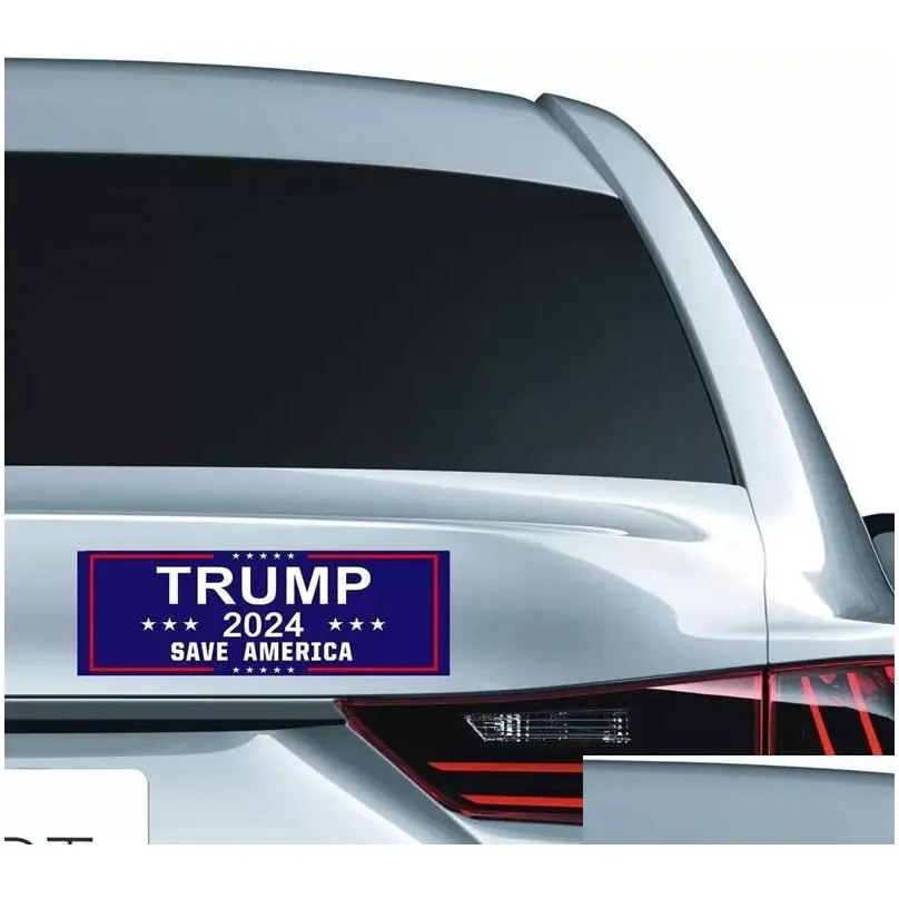dhs 10pcs/lot 3x9inch trump stickers 2024 u.s. general election car bumper flags house window laptop decal take america back keep america 