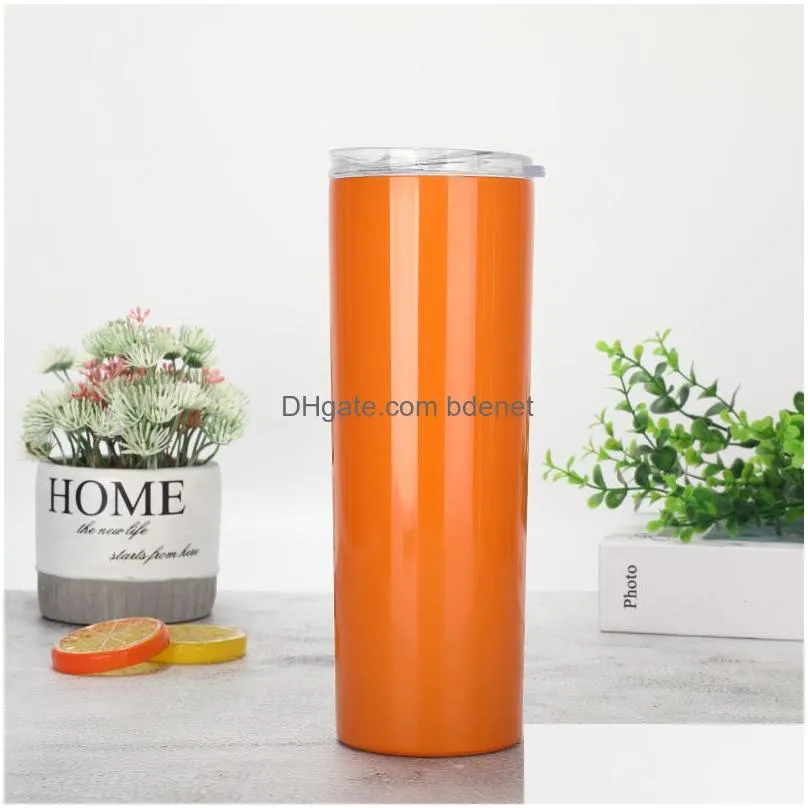 Tumblers 20Oz 304 Stainless Steel Tumblers Insation Straight Cup Coffee St Car Water Cups Drop Delivery Home Garden Kitchen, Dining Ba Dhjuo