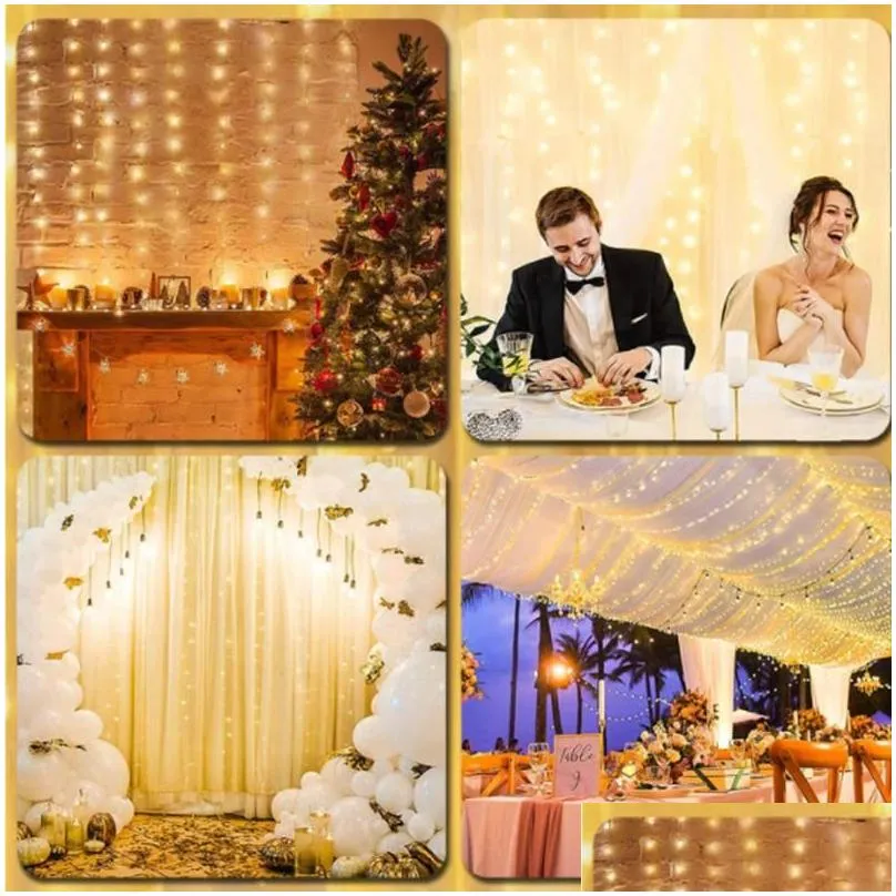 Led Strings Strings Usb Led Curtain String Fairy Lights Garland Remote Control For Year Christmas Ramadan Garden Decoration Outdoor Dr Dhgux