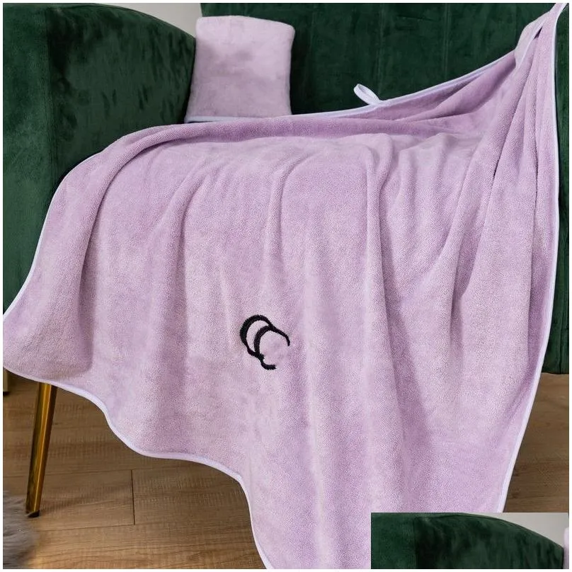 Towel Fashion Bath Set Coral Veet Designer Letter Face Luxurys Wash Absorbent Men Womens Cloths Factory Drop Delivery Home Garden Home Dhvwh