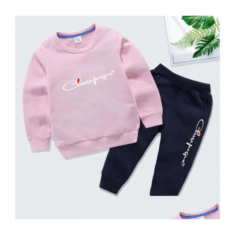 Clothing Sets New Fashion Children Clothes Sets Autumn Winter Long Sleeve Pant 2Pcs Outfit Clothing For Boys Drop Delivery Baby, Kids Ot5Nb