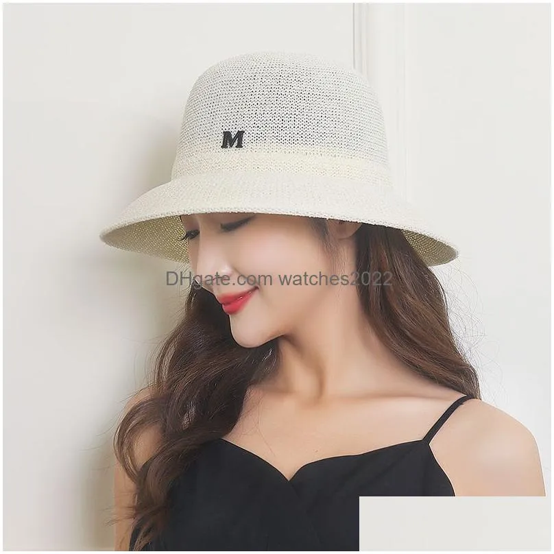 Stingy Brim Hats Summer Bucket Lady Panama Sunsn Fisherman Cap Outdoor Beach Sun Hat For Drop 220927 Drop Delivery Dh5Ya