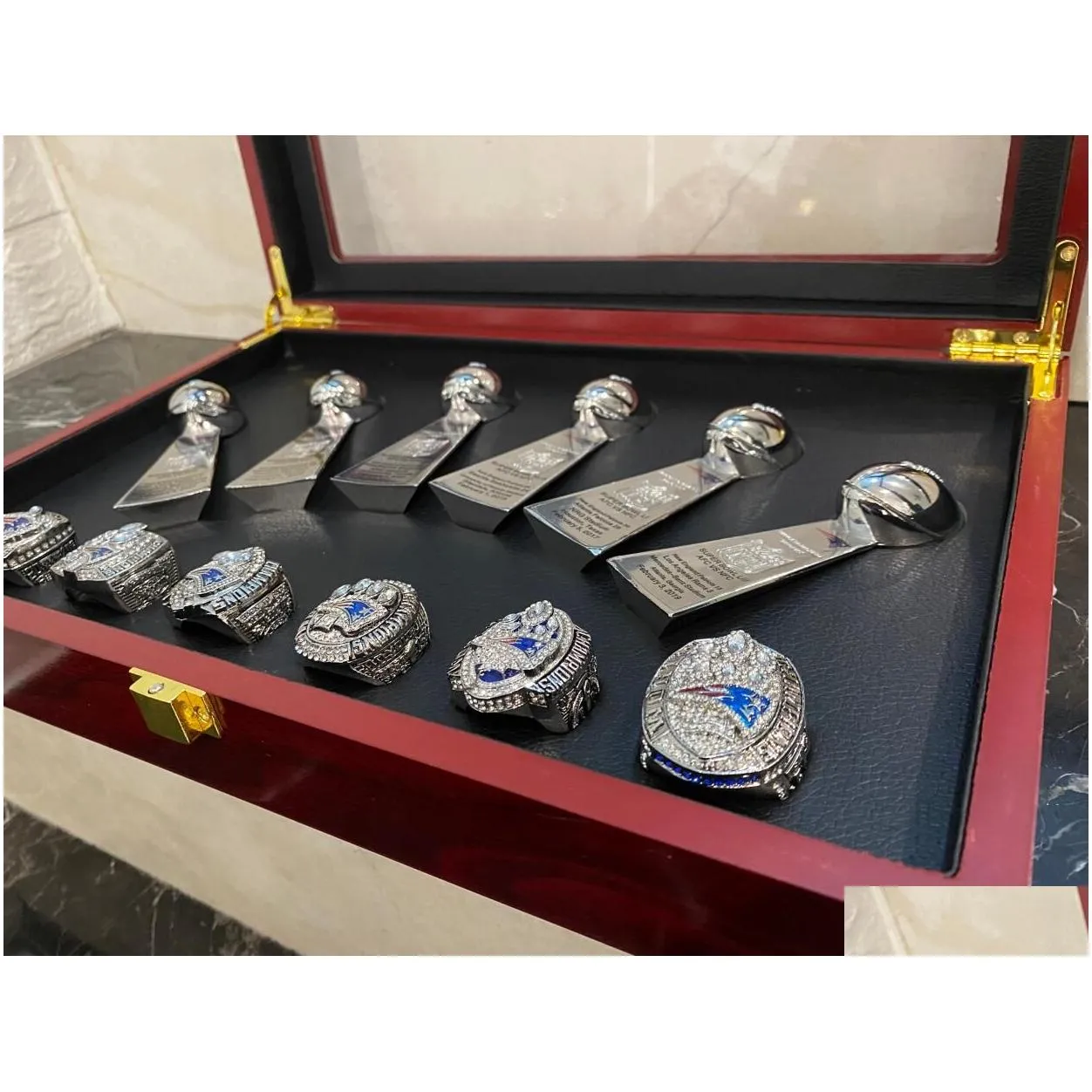 Other Home & Garden 6Pcs Nep Team Champions Championship Ring Lombardi Trophy Souvenir Men Women Boy Fan Brithday Gift 2023 Hip Hop Je Dharm