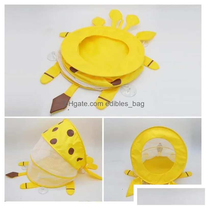 storage boxes useful crab shape baby shower toys wall bag with suction cup polyester bath attractive for kindergarten