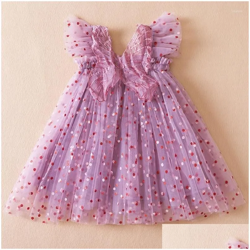 Girl`S Dresses Girl Dresses Ruffles Baby Girls Dress For Summer 1-5 Yrs Lace Toddler Kids Princess Flower Weddings Birthday Tutu Gown Dhx8H